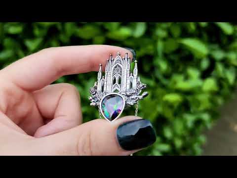 Silver Mystic Topaz Rose Cathedral Necklace
