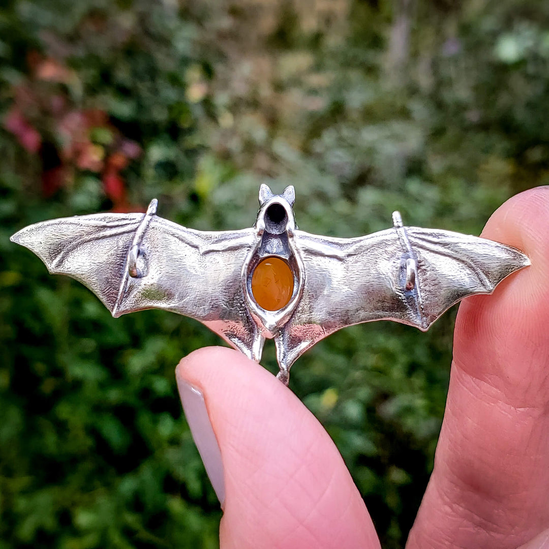 Carnelian Flying Fox Necklace