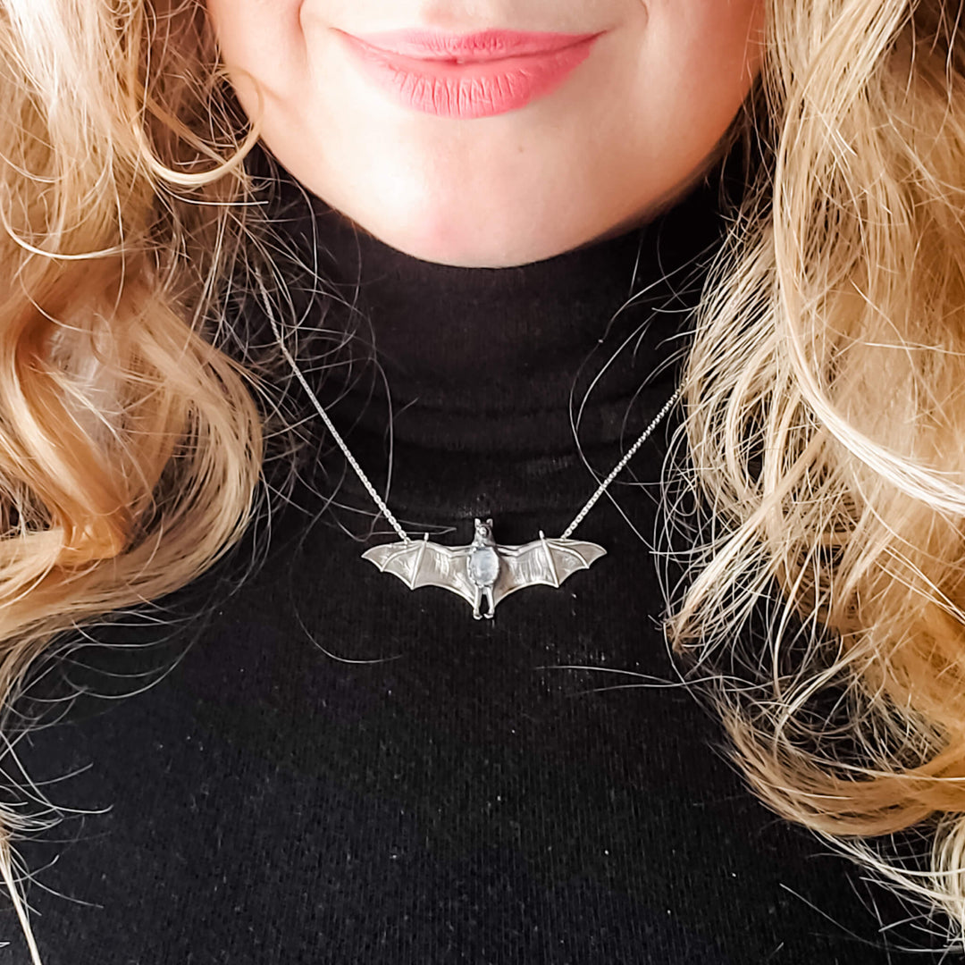 Moonstone Flying Fox Necklace