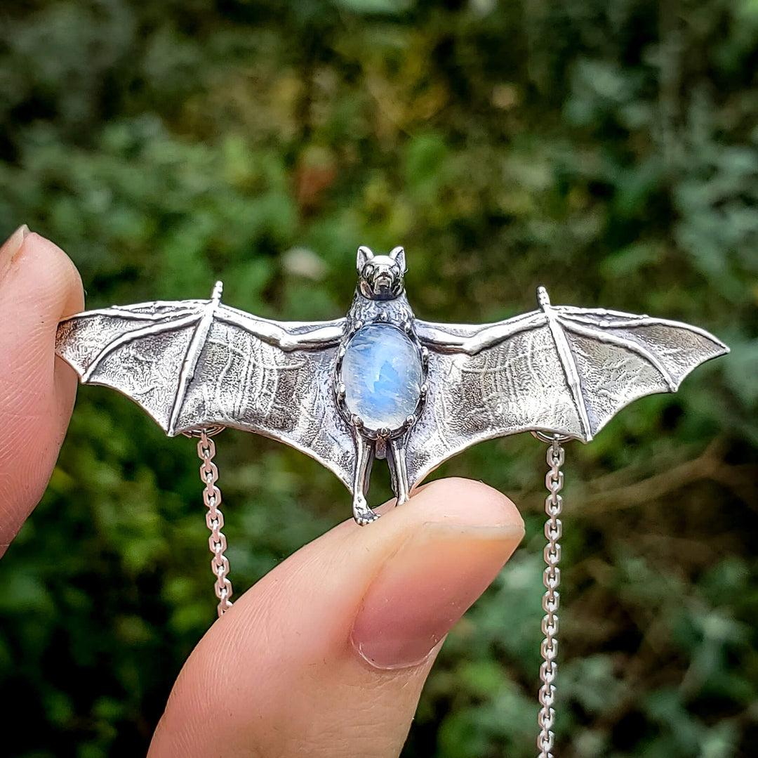 Moonstone Flying Fox Necklace