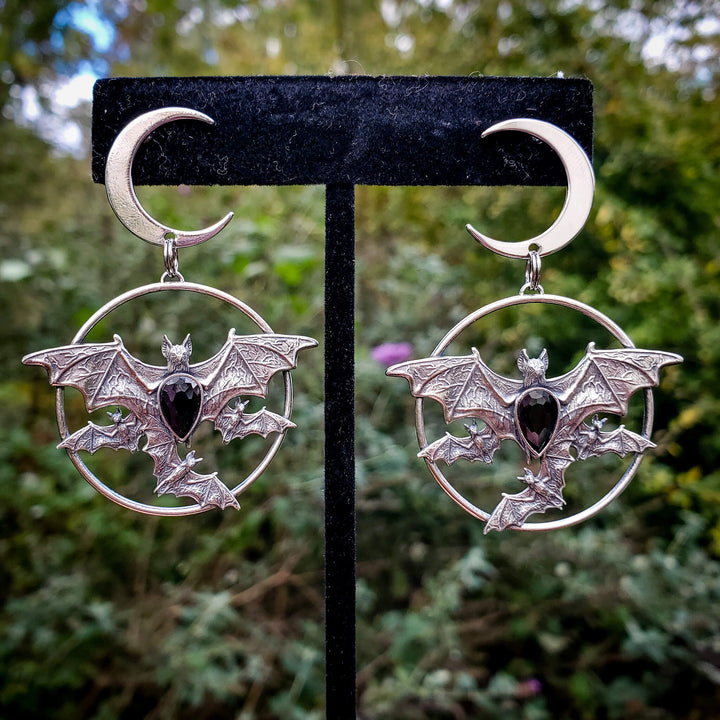 Onyx Bat Swarm Earrings