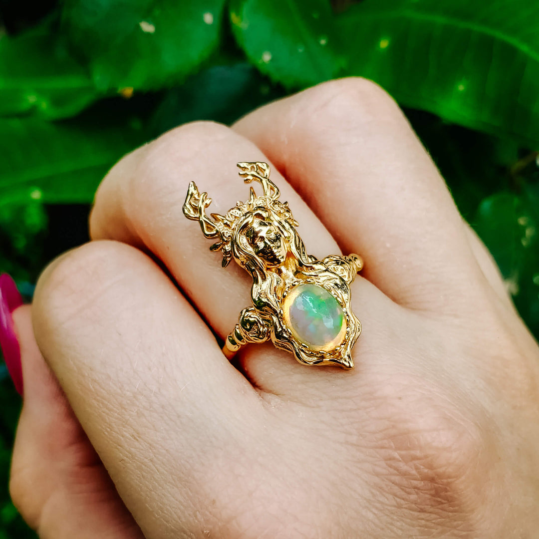 Gold Opal Ayala Ring (Adjustable)
