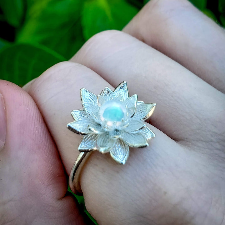 Silver Water Lily Ring