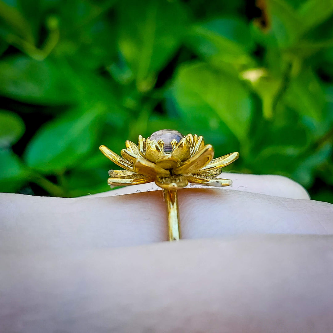 Brass Water Lily Ring