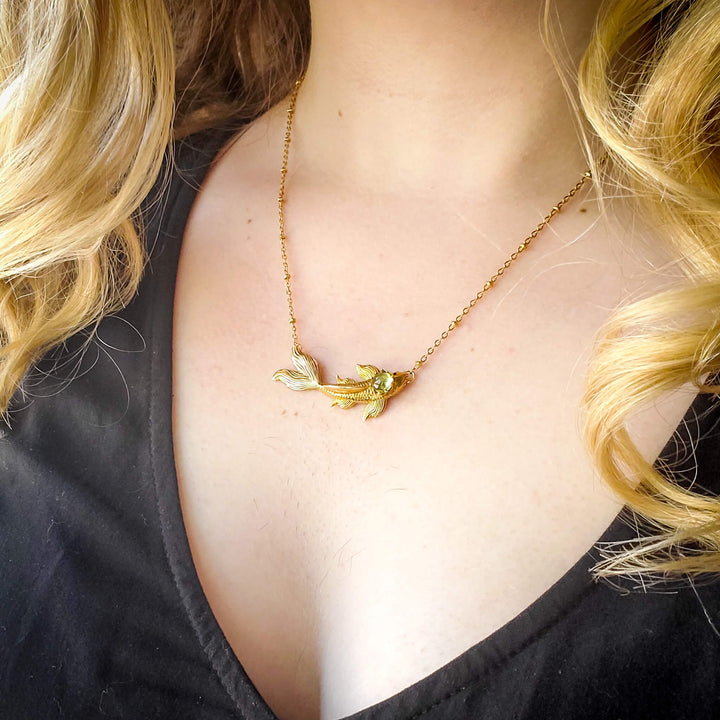 Brass Koi Fish Necklace