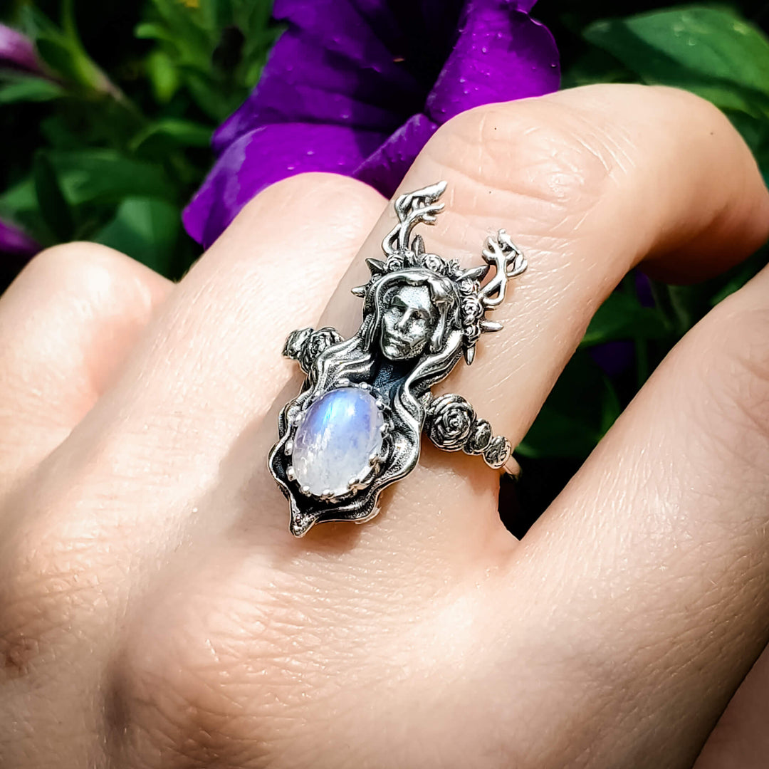 Silver Moonstone Ayala Ring