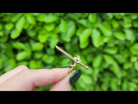 Peridot Brass Mini Sword of the Spirit Ring