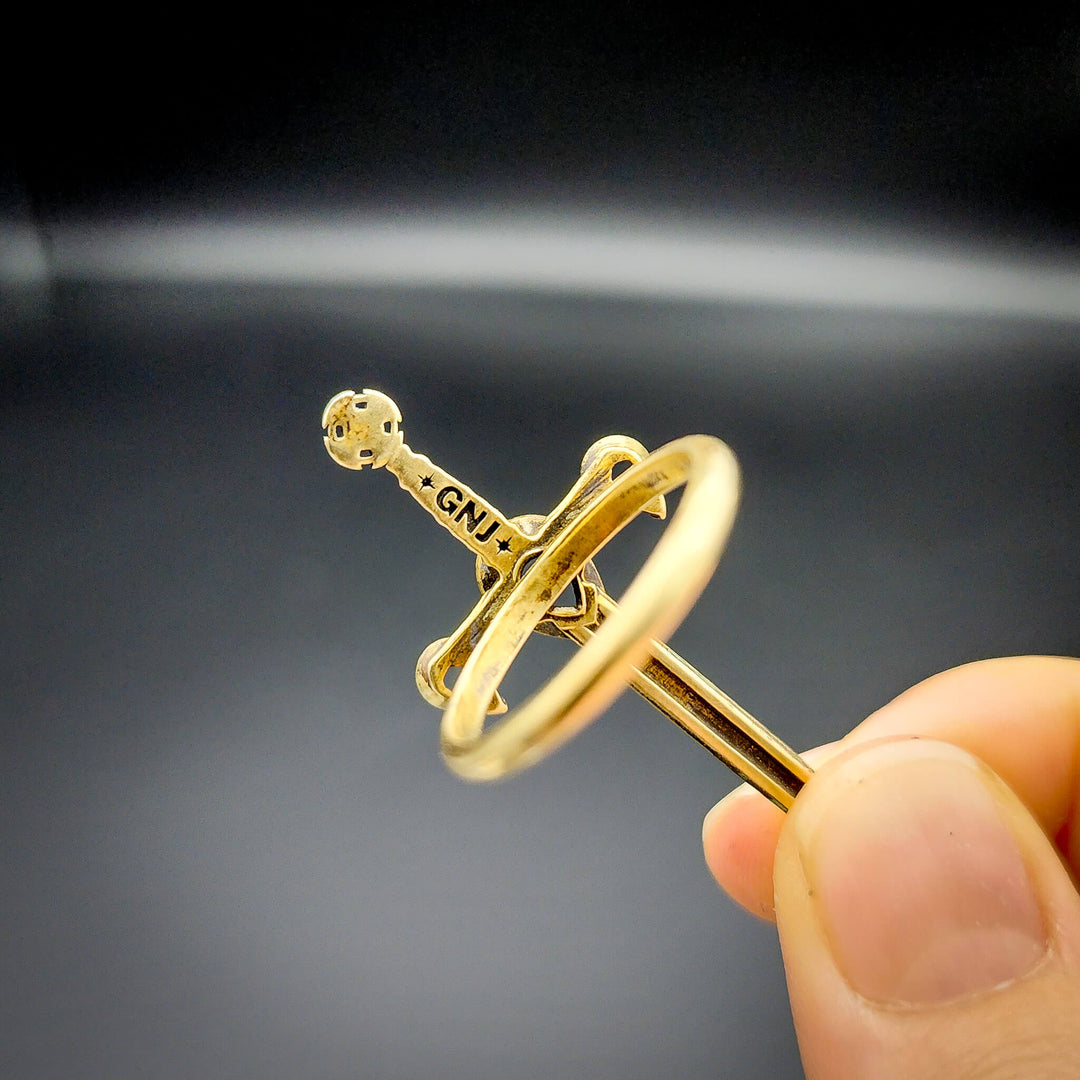 Garnet Brass Sword of the Spirit Ring